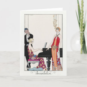 George Barbier, Art Deco Dankeschön Card Dankeskarte