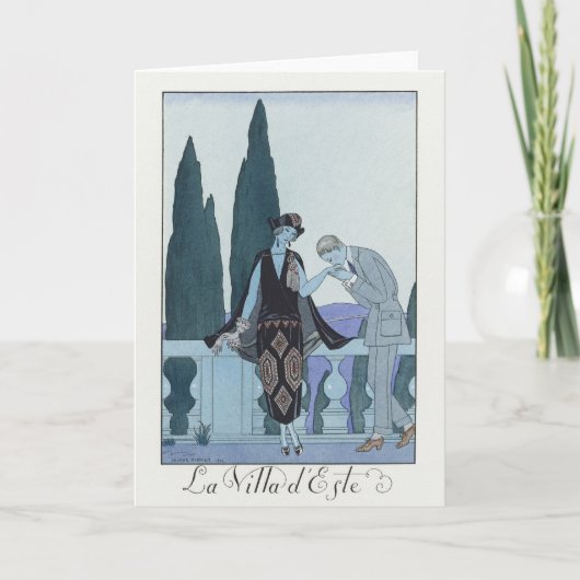 George Barbier, Art Deco Dankeschön Card Dankeskarte (Vorderseite)