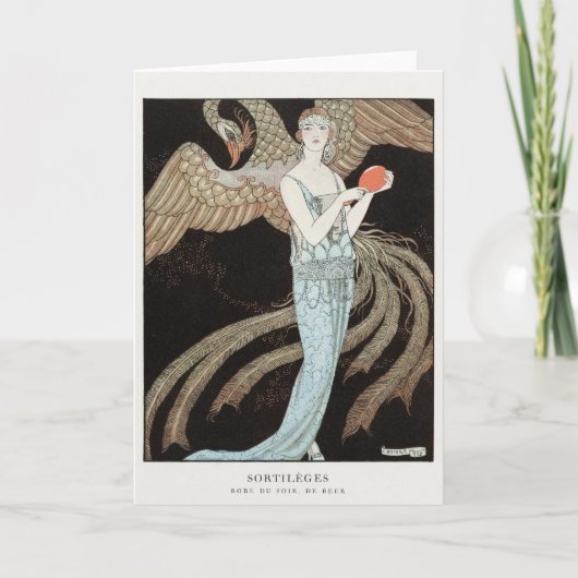 George Barbier, Art Deco Dankeschön Card Dankeskarte (Vorderseite)