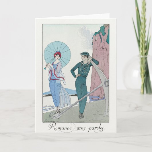 George Barbier, Art Deco Dankeschön Card Dankeskarte (Vorderseite)