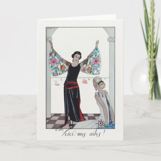 George Barbier, Art Deco Dankeschön Card Dankeskarte (Vorderseite)