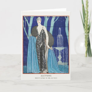 George Barbier, Art Deco Dankeschön Card Dankeskarte