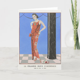 George Barbier, Art Deco Dankeschön Card Dankeskarte