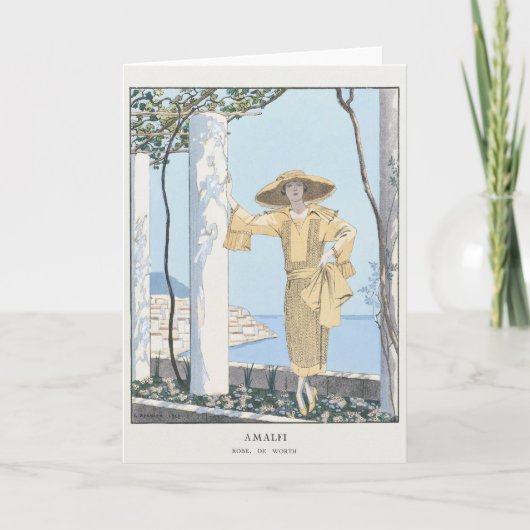 George Barbier, Art Deco Dankeschön Card Dankeskarte (Vorderseite)