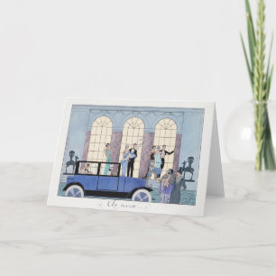 George Barbier, Art Deco Dankeschön Card Dankeskarte