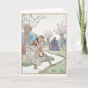 George Barbier, Art Deco Dankeschön Card Dankeskarte