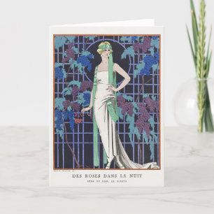 George Barbier, Art Deco Dankeschön-Karte Dankeskarte