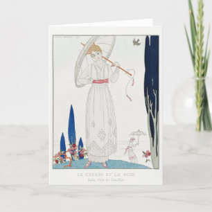 George Barbier, Art Deco Dankeschön-Karte Dankeskarte