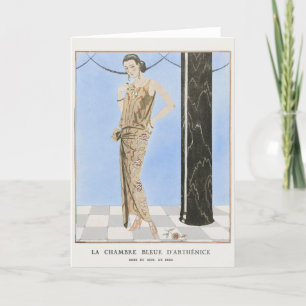George Barbier, Art Deco Dankeschön-Karte Dankeskarte
