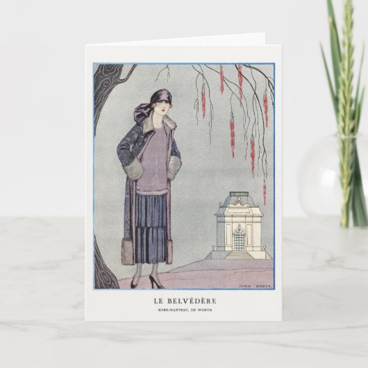 George Barbier, Art Deco Dankeskarte (Vorderseite)