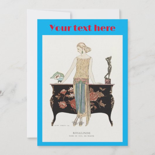 George Barbier Art Deco fashion Einladung (Vorderseite)