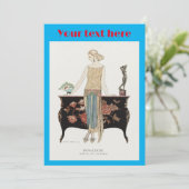 George Barbier Art Deco fashion Einladung (Stehend Vorderseite)