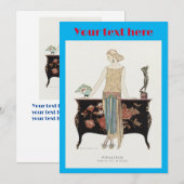 George Barbier Art Deco fashion Einladung (Vorne/Hinten)