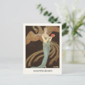 George Barbier Art Deco Fashion Illustration Postkarte (Stehend Vorderseite)