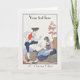 George Barbier Art Deco Fasho Danke der Karte