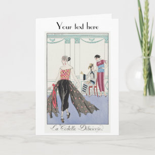 George Barbier Art Deco Fasho Danke der Karte