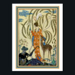 George Barbier Art Deco "Girl with Deer" Print Poster<br><div class="desc">Mädchen mit Hirsch von George Barbier 12 x 16</div>