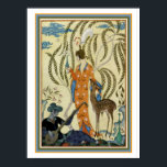 George Barbier Art Deco "Girl with Deer" Print Poster<br><div class="desc">Mädchen mit Hirsch von George Barbier 12 x 16</div>