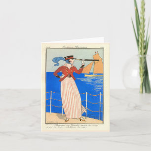 George Barbier  Art Deco   Leere Notizkarte Karte