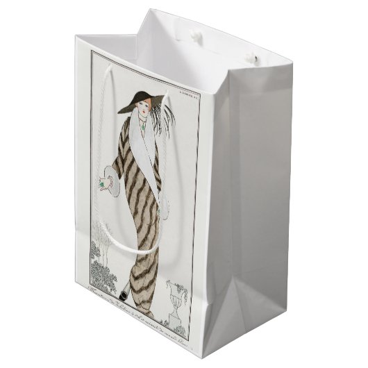 George Barbier, Art Deco Medium Geschenktasche Mittlere Geschenktüte (Vorderseite Schrägansicht)