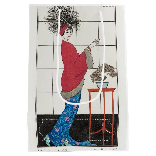 George Barbier, Art Deco Medium Geschenktasche Mittlere Geschenktüte (Rückseite)