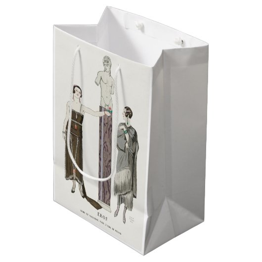 George Barbier, Art Deco Medium Geschenktasche Mittlere Geschenktüte (Vorderseite Schrägansicht)