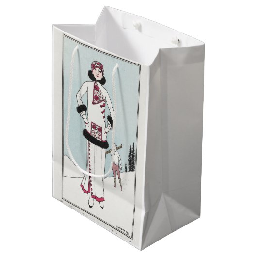 George Barbier, Art Deco Medium Geschenktasche Mittlere Geschenktüte (Vorderseite Schrägansicht)
