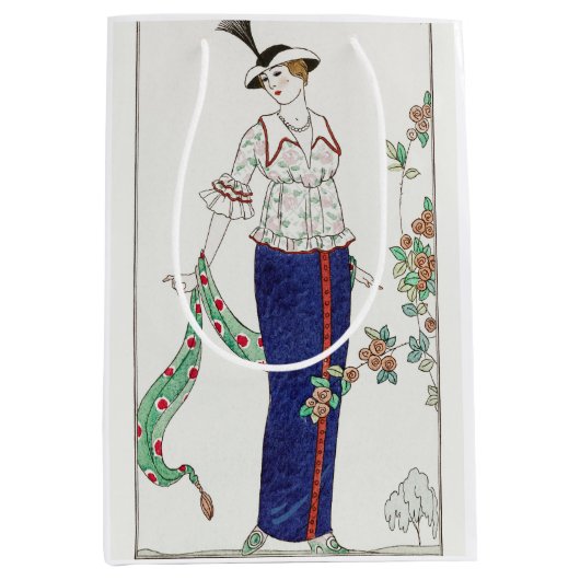 George Barbier, Art Deco Medium Geschenktasche Mittlere Geschenktüte (Vorderseite)