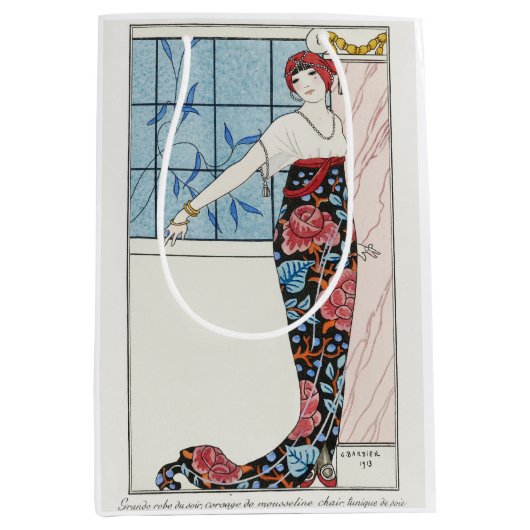 George Barbier, Art Deco Medium Geschenktasche Mittlere Geschenktüte (Vorderseite)