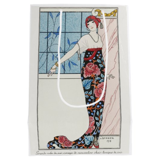 George Barbier, Art Deco Medium Geschenktasche Mittlere Geschenktüte (Rückseite)