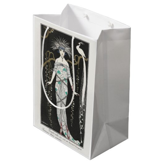 George Barbier, Art Deco Medium Geschenktasche Mittlere Geschenktüte (Rückseite Schrägansicht)