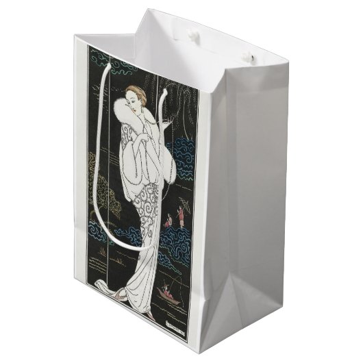 George Barbier, Art Deco Medium Geschenktasche Mittlere Geschenktüte (Vorderseite Schrägansicht)