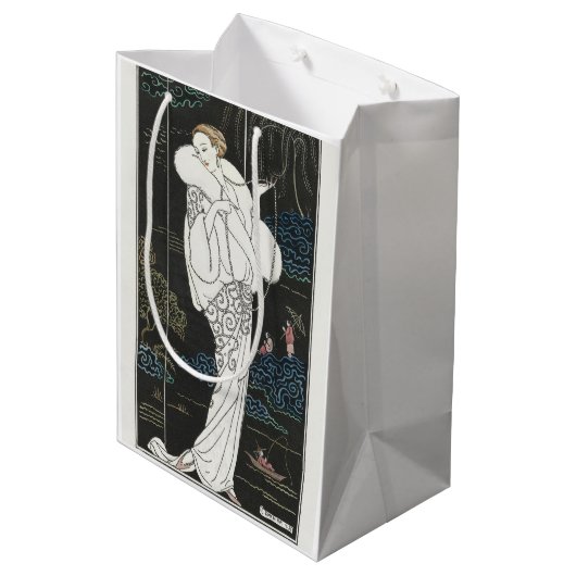 George Barbier, Art Deco Medium Geschenktasche Mittlere Geschenktüte (Rückseite Schrägansicht)