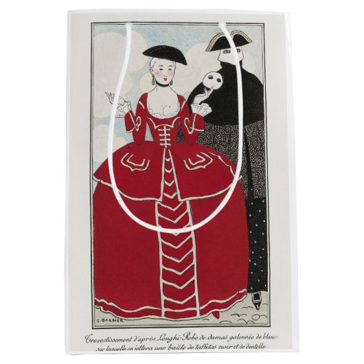George Barbier, Art Deco Medium Geschenktasche Mittlere Geschenktüte (Vorderseite)