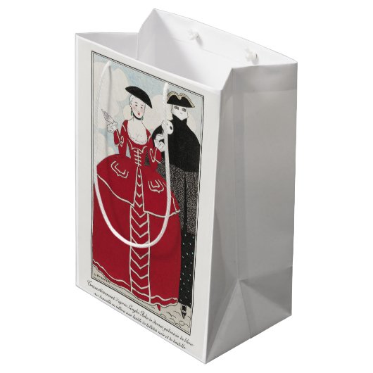 George Barbier, Art Deco Medium Geschenktasche Mittlere Geschenktüte (Rückseite Schrägansicht)