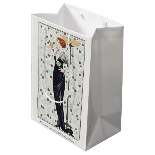 George Barbier, Art Deco Medium Geschenktasche Mittlere Geschenktüte (Rückseite Schrägansicht)