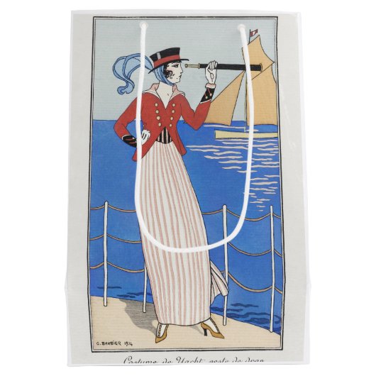 George Barbier, Art Deco Medium Geschenktasche Mittlere Geschenktüte (Rückseite)