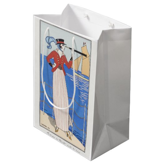 George Barbier, Art Deco Medium Geschenktasche Mittlere Geschenktüte (Rückseite Schrägansicht)