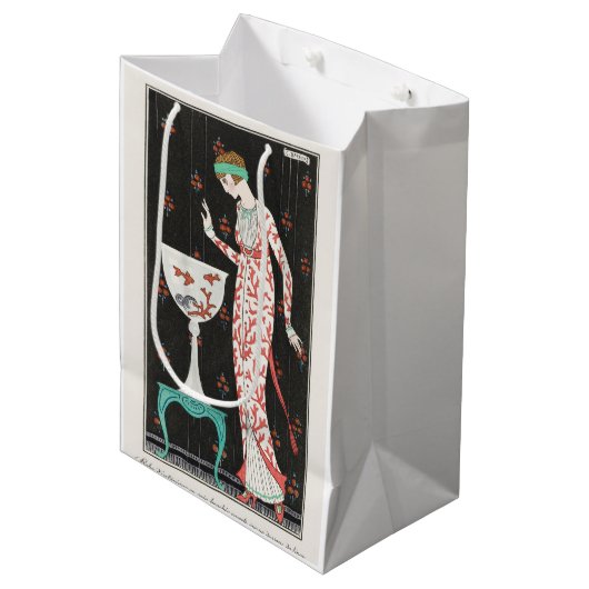 George Barbier, Art Deco Medium Geschenktasche Mittlere Geschenktüte (Vorderseite Schrägansicht)