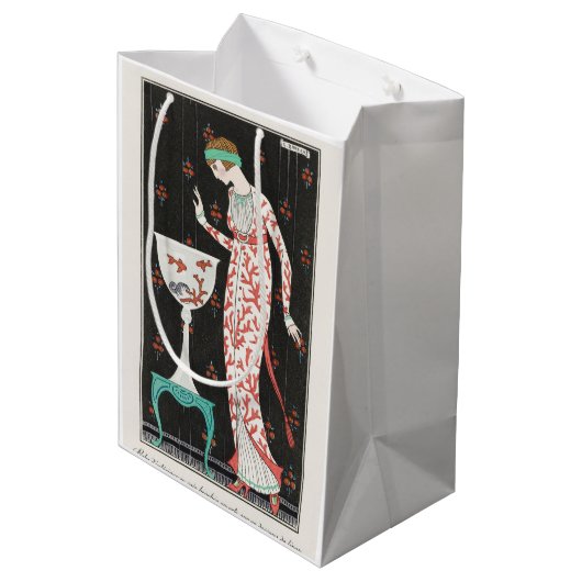 George Barbier, Art Deco Medium Geschenktasche Mittlere Geschenktüte (Rückseite Schrägansicht)