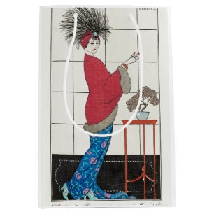 George Barbier, Art Deco Mittelgroße Geschenktasch Mittlere Geschenktüte