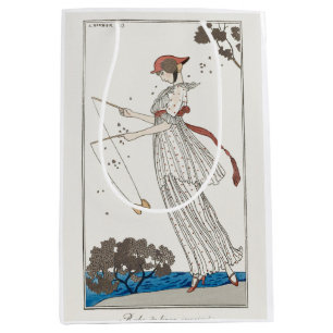 George Barbier, Art Deco Mittelgroße Geschenktasch Mittlere Geschenktüte