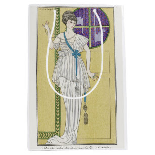 George Barbier, Art Deco Mittelgroße Geschenktasch Mittlere Geschenktüte