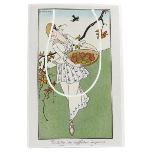 George Barbier, Art Deco Mittelgroße Geschenktasch Mittlere Geschenktüte