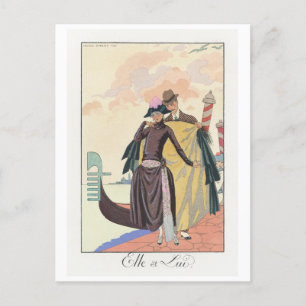 George Barbier, Art Deco Postcard Postkarte
