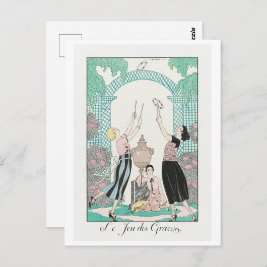 George Barbier, Art Deco Postcard Postkarte (Vorne/Hinten)