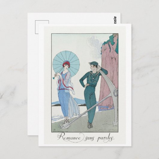 George Barbier, Art Deco Postcard Postkarte (Vorne/Hinten)