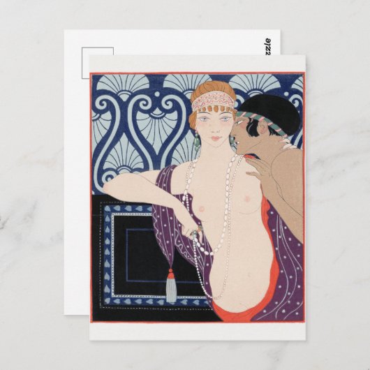 George Barbier, Art Deco Postcard Postkarte (Vorne/Hinten)