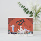 George Barbier, Art Deco Postcard Postkarte (Stehend Vorderseite)