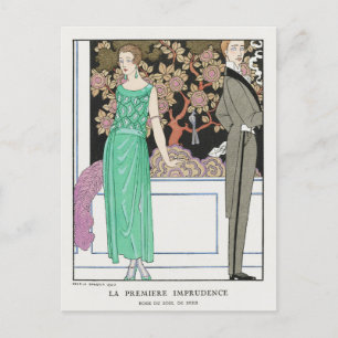 George Barbier, Art Deco Postkarte